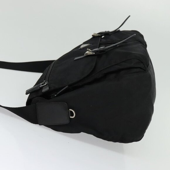 Authentic PRADA Shoulder Bag Nylon Black Silver - Picture 10 of 16